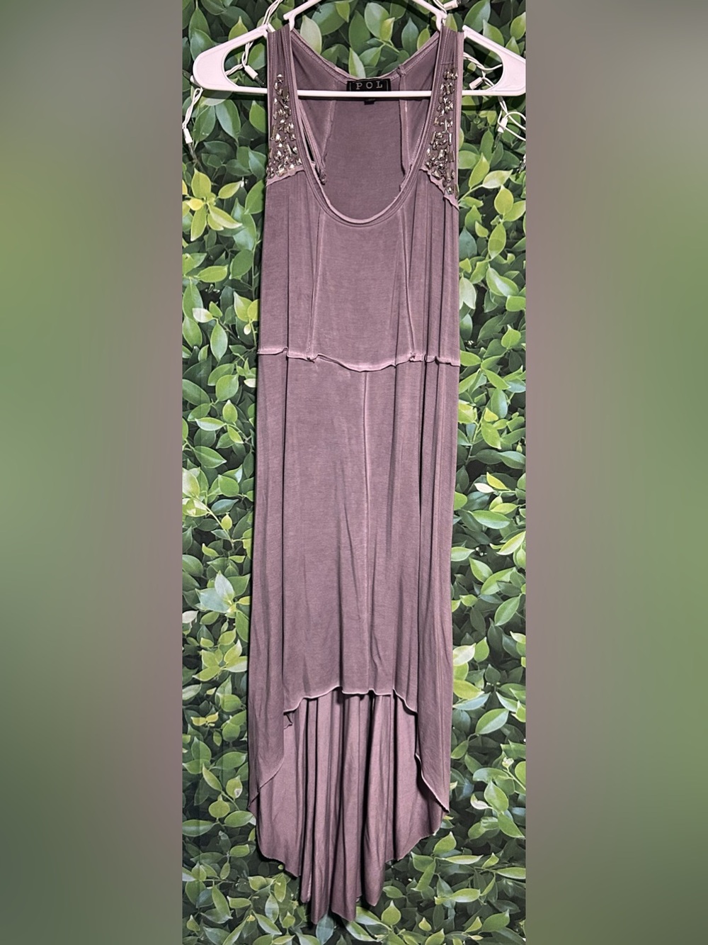 NEW POL Lavendar High Low Dress ( one loose stone)